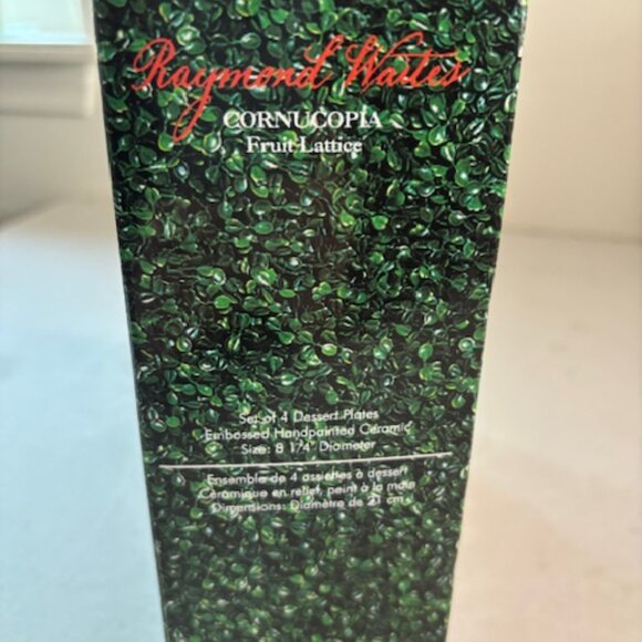 Raymond Waites Cornucopia Fruit Lattice Dessert plates Set of 4 New - Picture 9 of 9